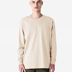 Super Heavyweight Oversized Long Sleeve T-Shirt with Pocket